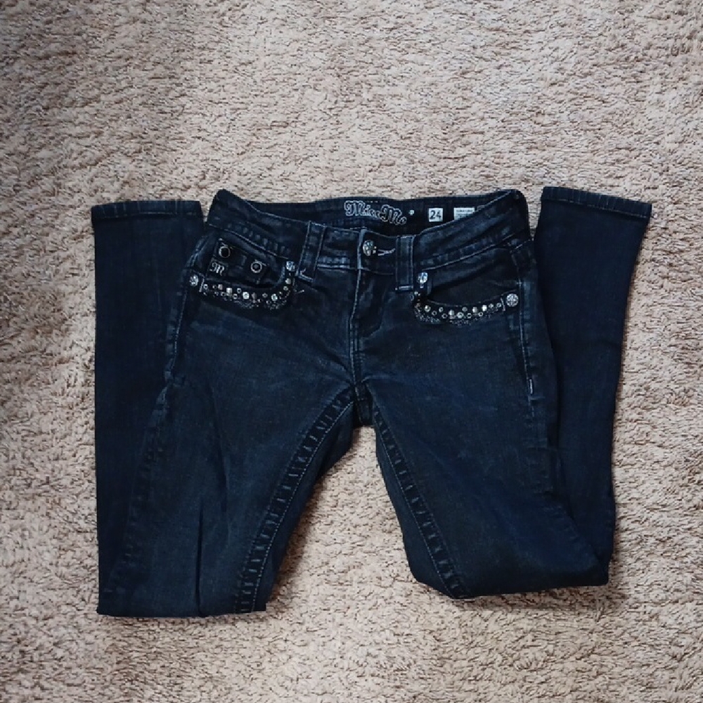 Miss Me Black Skinny Jeans with Embellishments My Jeans Are List At Lowest